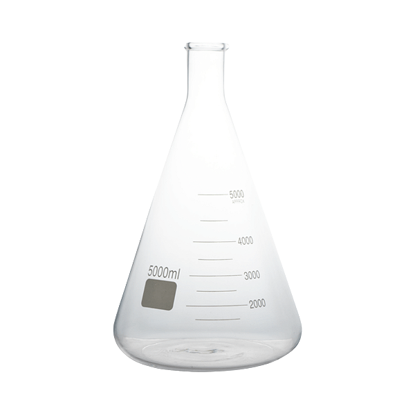 Erlenmeyer 5000mL em Vidro Graduado Boca Estreita