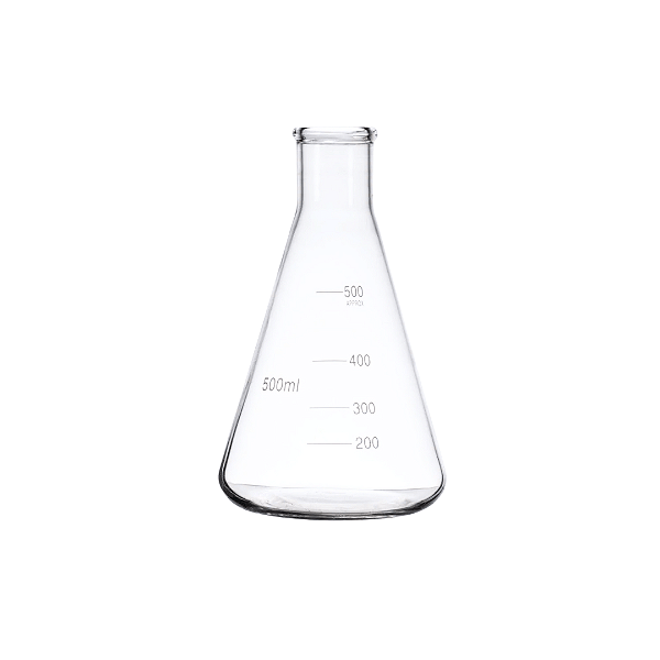 Erlenmeyer 500mL em Vidro Graduado Boca Estreita