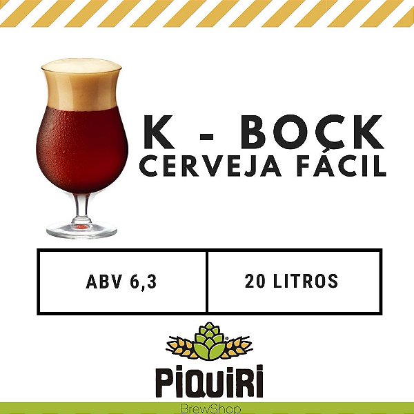 Kit receitas cerveja artesanal 20L K Bock Cerveja Fácil