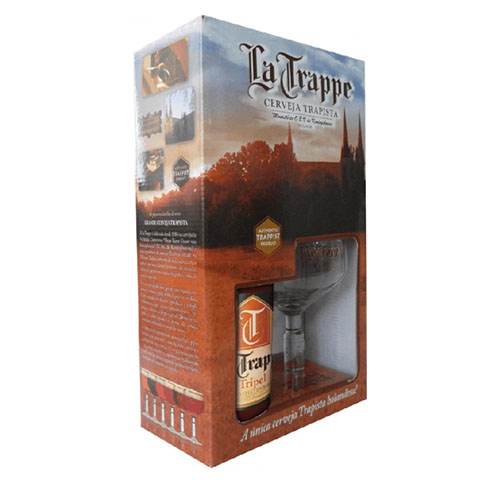 KIT Cerveja La Trappe Tripel 750ml Garrafa + Taça 250ml