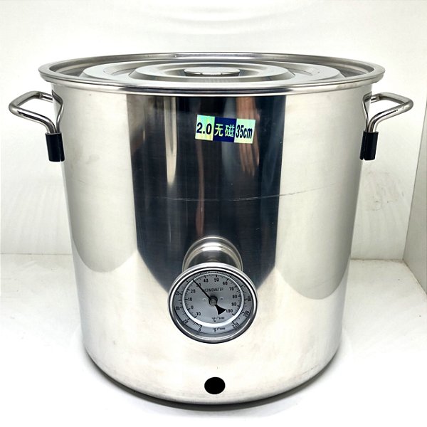Panela Inox n. 35 com Termomêtro - 30 Litros - COM VÁVULA