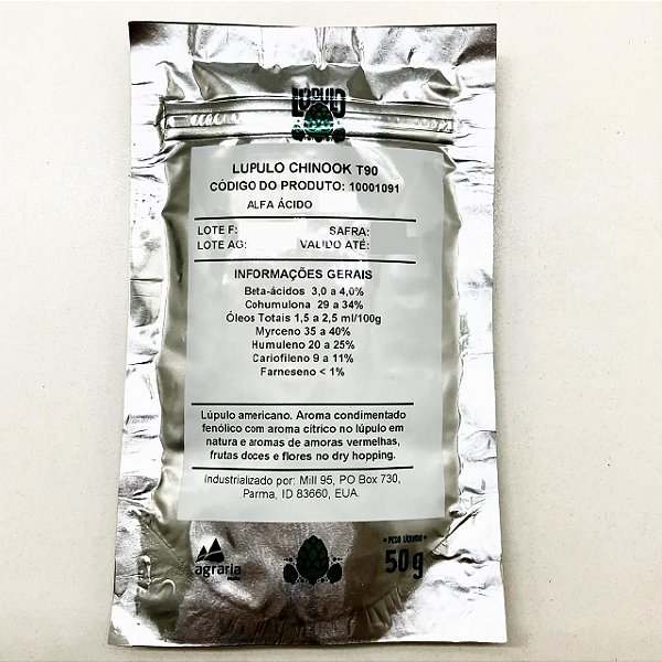 Lúpulo AGRÁRIA Chinook - 50g (pellets)