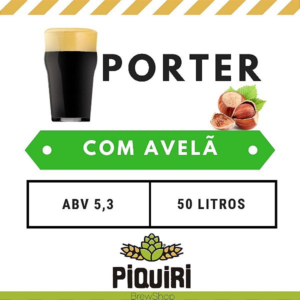 Kit receitas cerveja artesanal 50L Porter com Avelã