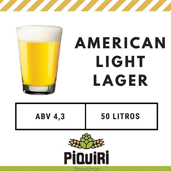 Kit receitas cerveja artesanal 50L American Light lager