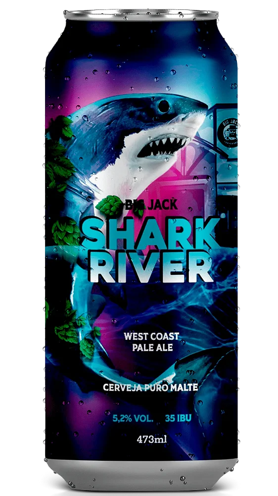 Cerveja Big Jack West Coast Pale Ale Shark River - Lata 473ml