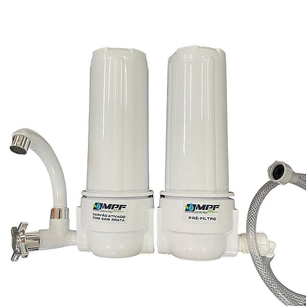 Filtro Duplo de Água - 9" - 3/4 (com filtros) - CARCAÇA BRANCA