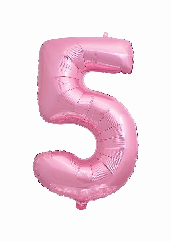 Balão Metalizado Rosa - Números - Happy Balões - Acessórios e Balões