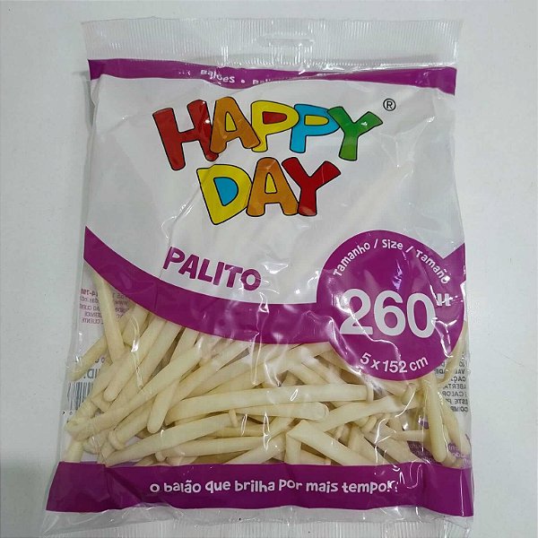 BALÃO HAPPY DAY PALITO C/50 CRISTAL