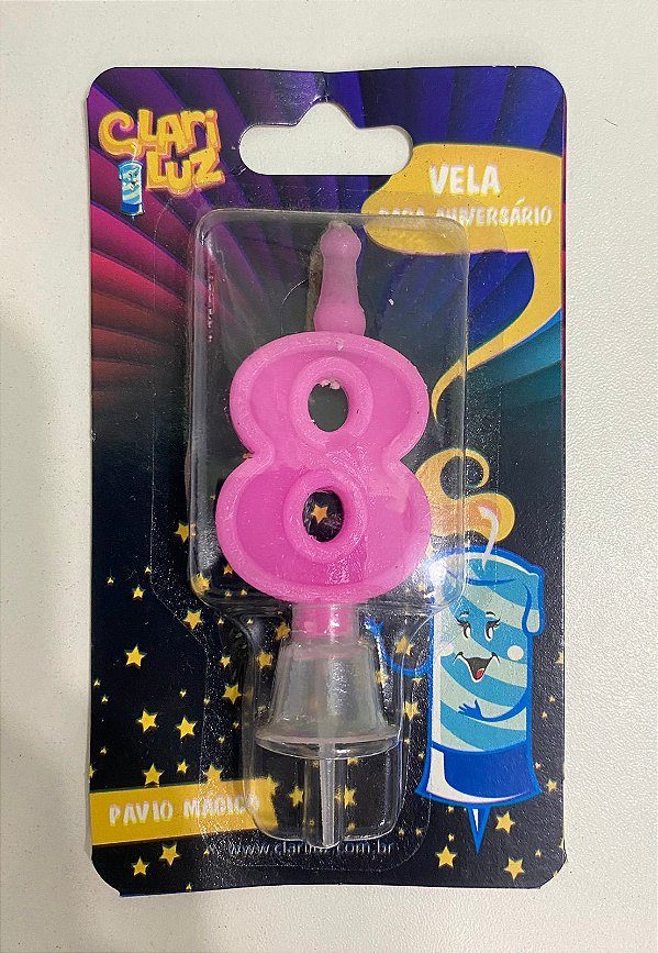 VELA PARA ANIVERSARIO ROSA N 8