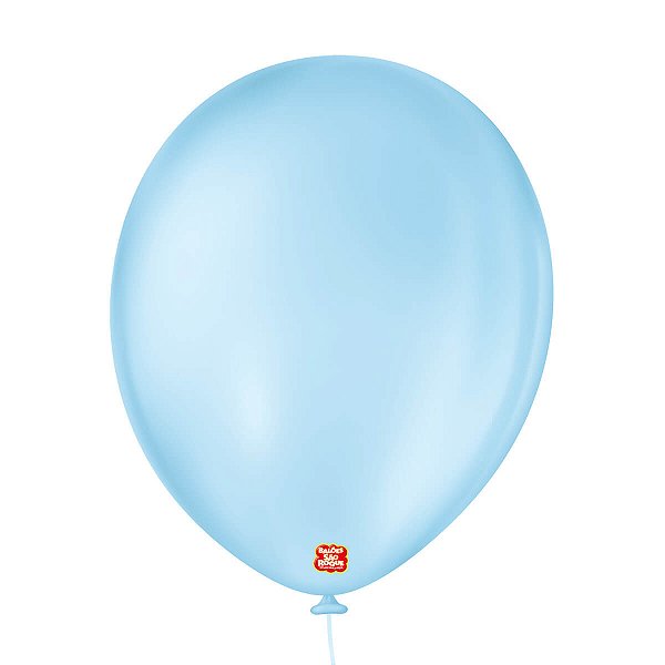 BALÃO SÃO ROQUE LISO 9 REDONDO C/50 AZUL BABY