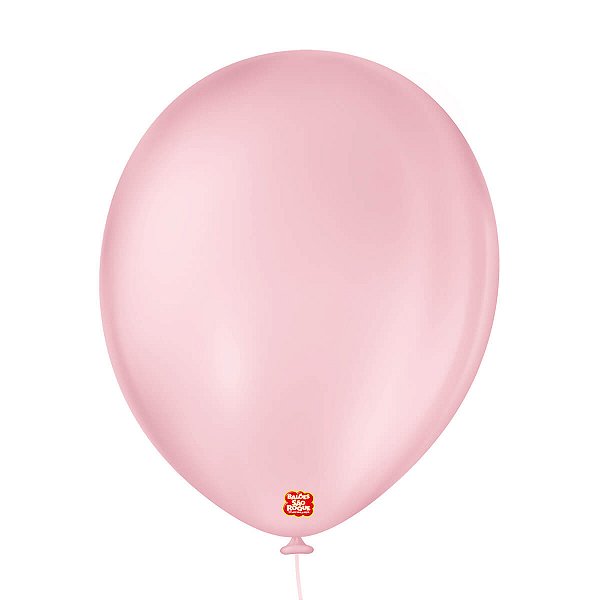BALÃO SÃO ROQUE LISO 16 REDONDO C/10 ROSA BABY