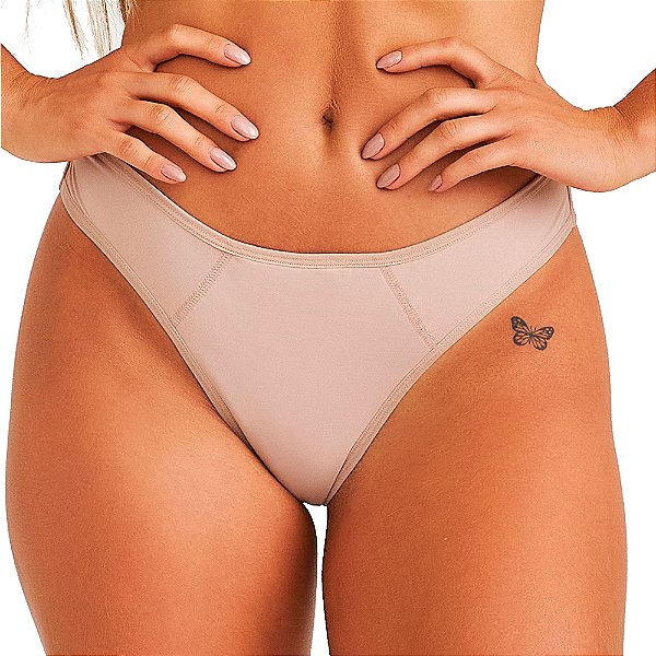CALCINHA FITNESS CLASSICA BEGE CHOCOLATE - CAJUBRASIL