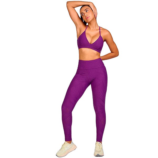 LEGGING CORDAO BARRADO COM VAZADOS ROXO SPICED - ALTOGIRO