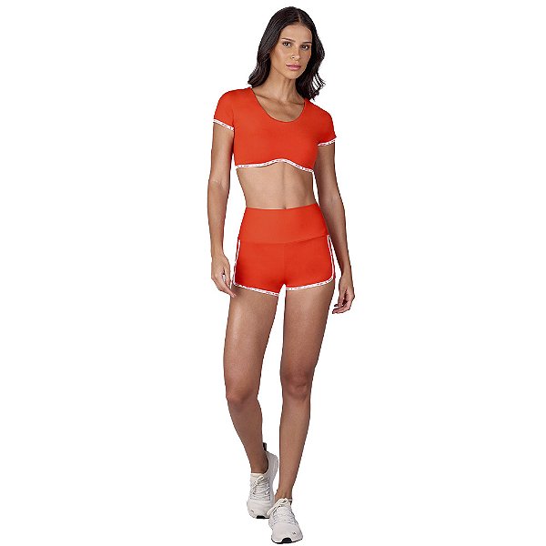 SHORTS MINI COM ELASTICO PERSONALIZADO VERMELHO ENERGIA - ALTOGIRO