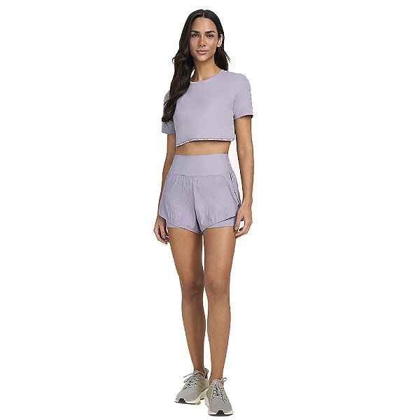 SHORTS SOBREPOSTO COM BOLSOS NO COS CINZA SUAVE - ALTOGIRO