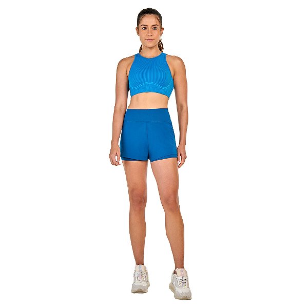 SHORTS SOBREPOSTO SEAMLESS AZUL CLASSICO - ALTOGIRO