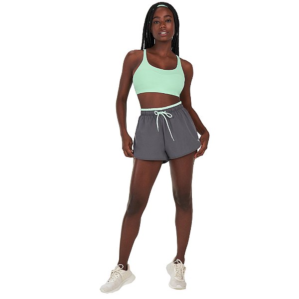 SHORTS SOBREPOSTO BOLSO INTERNO CINZA FERRO - ALTOGIRO