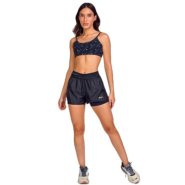 SHORTS REFLECT 2 EM 1 PRETO - ALTOGIRO