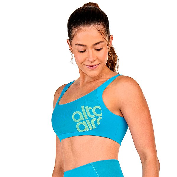 TOP DUPLA FACE TULE COM ESTAMPA AZUL LAGOA - ALTOGIRO