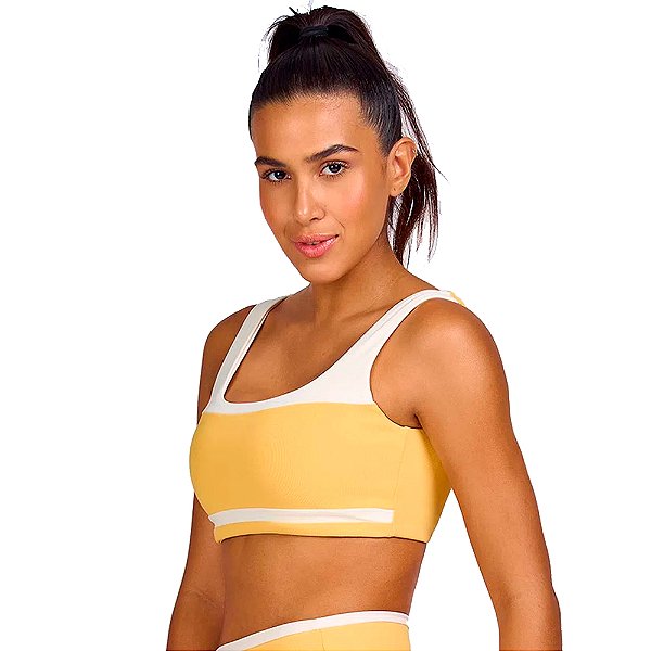 TOP MINI CANELADO BICOLOR AMARELO CREAMY - ALTOGIRO