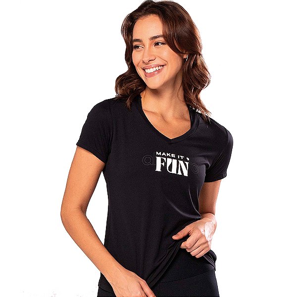 T-SHIRT SKIN FIT MAKE IT FUN PRETO - ALTOGIRO