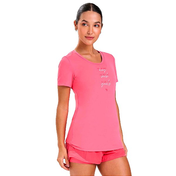 T-SHIRT SKIN FIT INSPIRACIONAL ROSA CAMELIA - ALTOGIRO