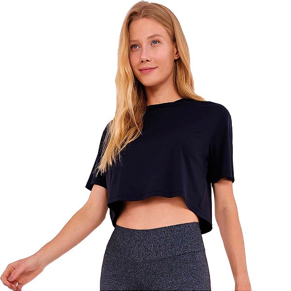 T-SHIRT SKIN FIT CROPPED PRETO - ALTOGIRO