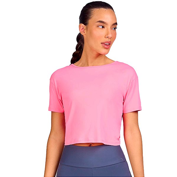 T-SHIRT CROPPED FRENTE E COSTAS C/ ROLET ROSA LEMONADE - ALTOGIRO