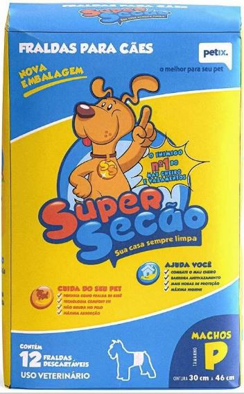 Fraldas Descartáveis Super Secão Para Machos - Tamanho P