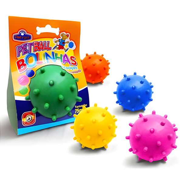 Bolinha Maciça Petball 75mm Pacote Individual - Modelo Cravo - Cor Azul