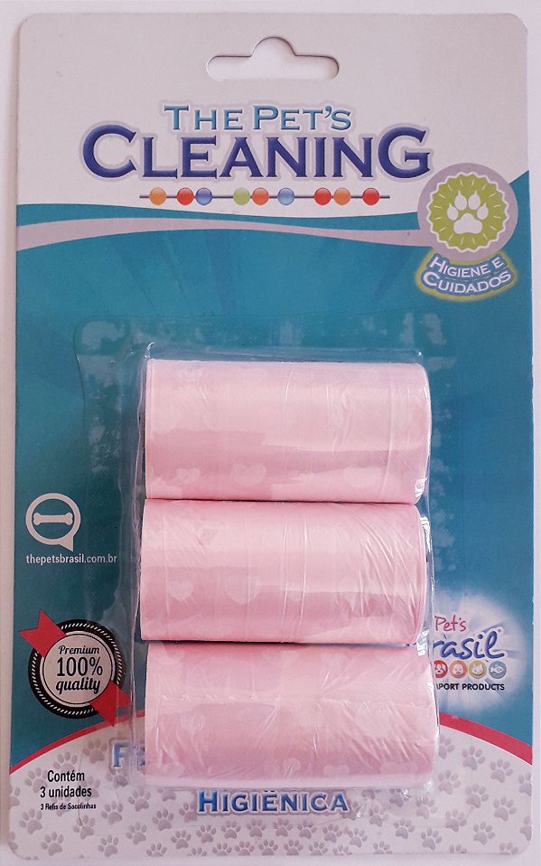 Refil Para Kit Cata Caca Com 3 Sacolinhas Biodegradáveis - Rosa