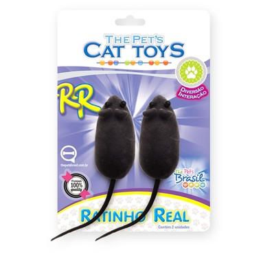 Brinquedo Ratinho Real Cat Toys Para Gatos - 2 Unidades