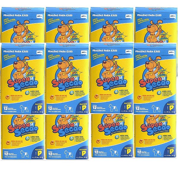 FRALDA SUPER SECÃO MACHO TAMANHO P 12 PACOTES (CAIXA FECHADA)
