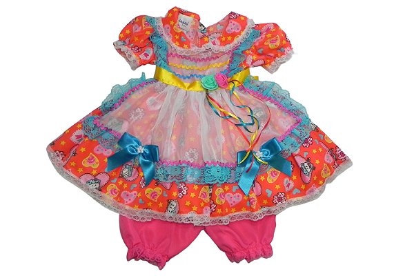 Vestido Caipira Baba de Moça,Quimera Kids - Quimera Kids