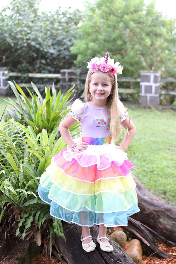 vestido festa junina unicornio