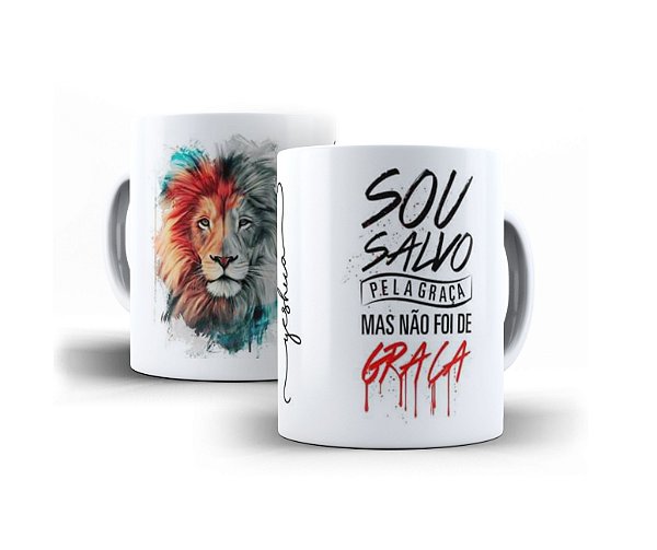 Caneca de Cerâmica - Sou Salvo Pela Graça