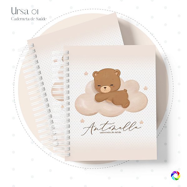 Caderneta de Saúde - Livro do Bebê - Ursa 01 - Personalize