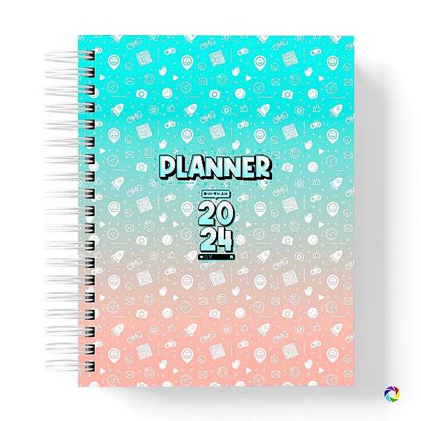 Planner Tech Feminino - 2024 Datado - Personalize - Capa 01