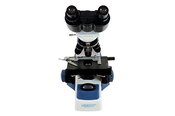 MICROSCÓPIO BIOLÓGICO BINOCULAR AUMENT. 40X A 1600X ILUM LED 3W