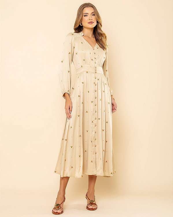Vestido Cecilia - Baunilha