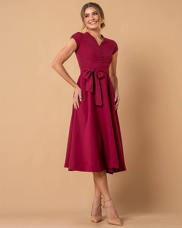 Vestido Agnes - Vinho