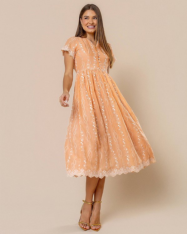 Vestido Chiara - Salmão