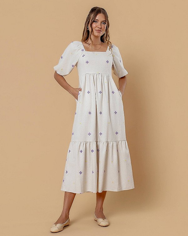 Vestido Istambul - bordado Lilás