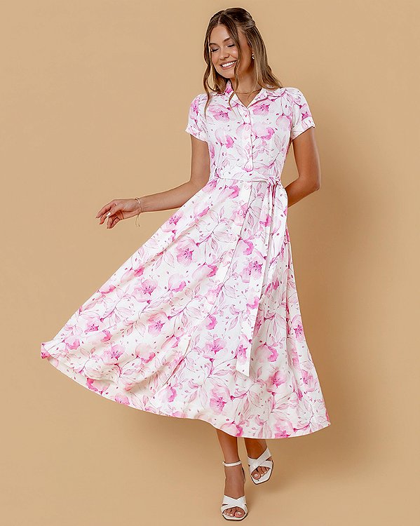 Vestido Madalena - Rosa