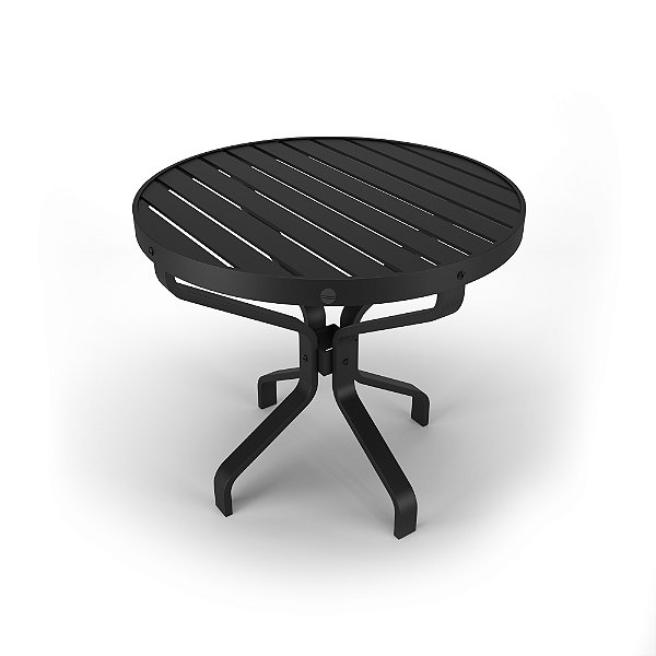 Mesa Lateral Alumínio Ripado Piscina jardim 63x63x58cm Preto