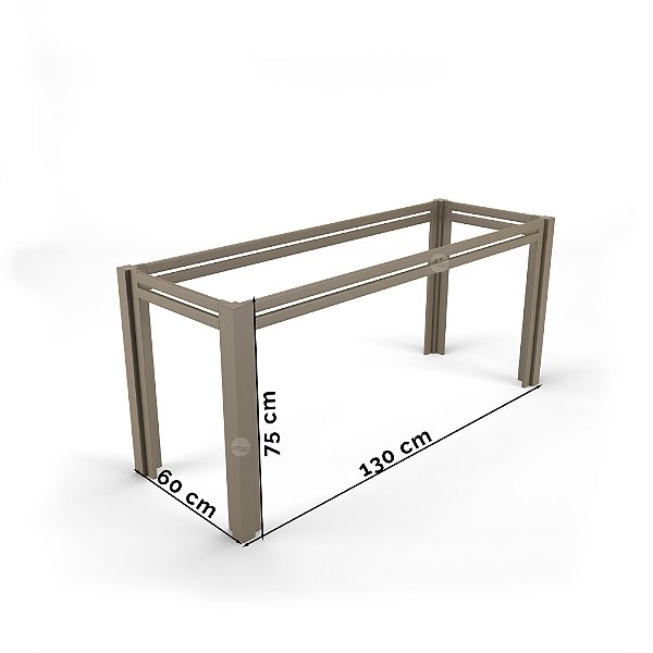 Base Gourmet 6 lugares sem tampo 60x130x75cm Alumínio Fendi