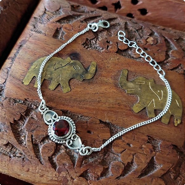 Pulseira de Prata 925 Granada - Charm