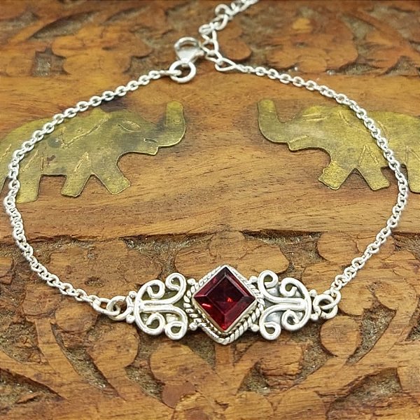 Pulseira de Prata 925 Granada - Charm