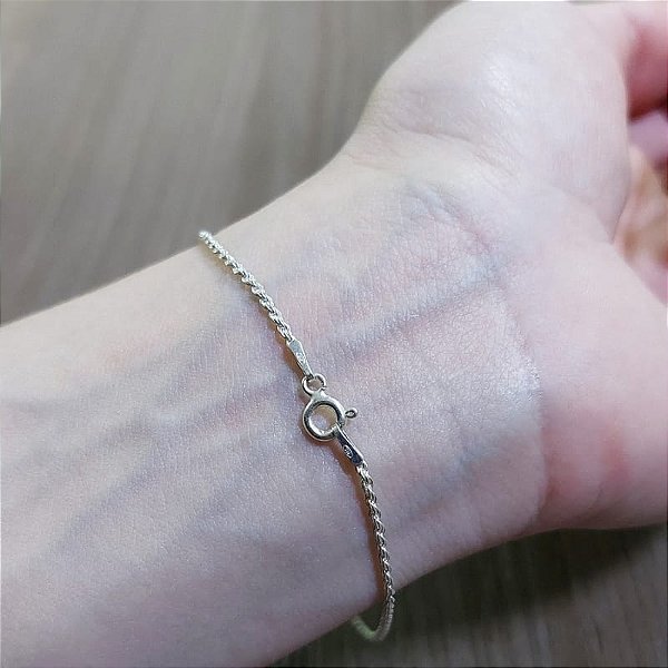 Pulseira de Prata 925 1,5mm ponto baiano 18,5cm