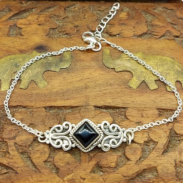 Pulseira Life de Prata 925 Ônix